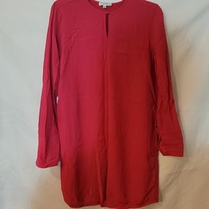 Equipment Fushia Longsleeve Shirt Dress